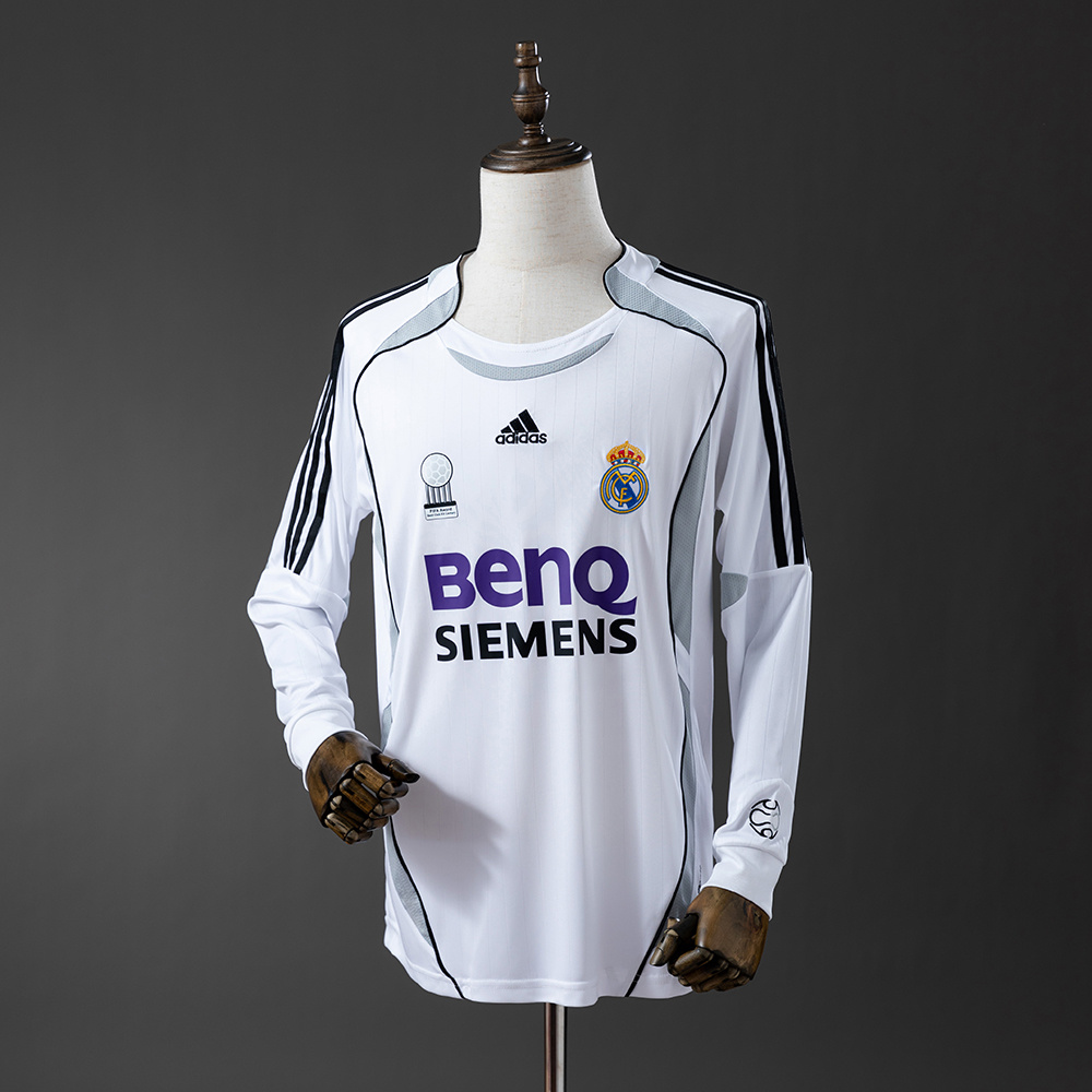 Real Madrid 2006/07 Retro Home Long Sleeve Jersey