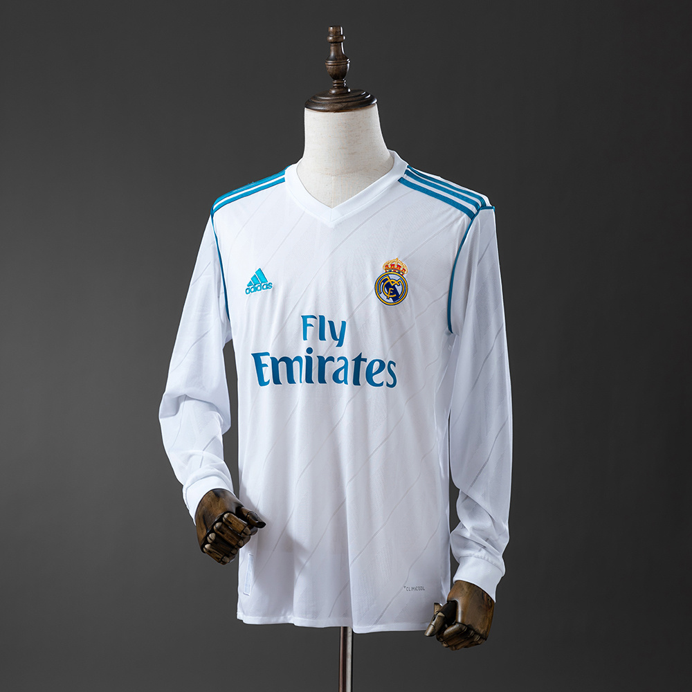 Real Madrid 2017/18 Retro Home Long Sleeve Jersey